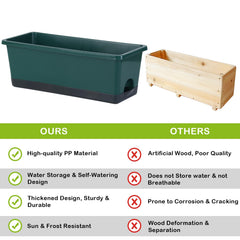 Oliz 17 Inch Window Box Planter with drainage holes