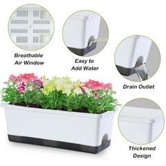 Oliz planter displayed on a balcony with flowers