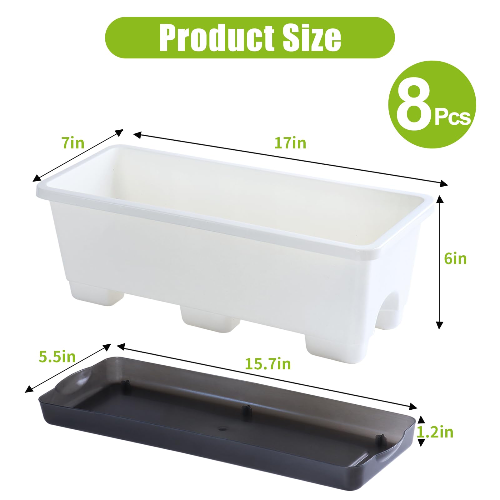 Oliz planter set of 8 with various plants in a garden