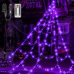 Ollny Halloween Lights 454 LED Spider Web Lights front view