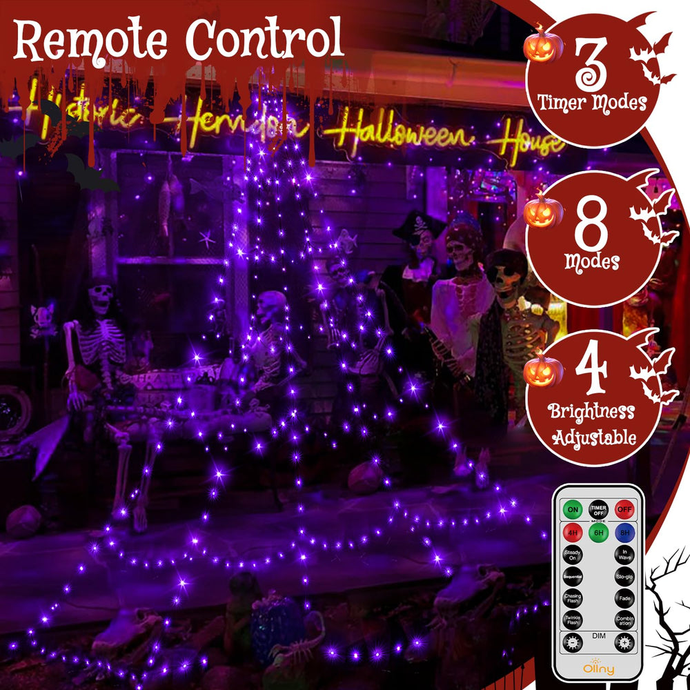 Ollny Halloween Lights purple glowing at night