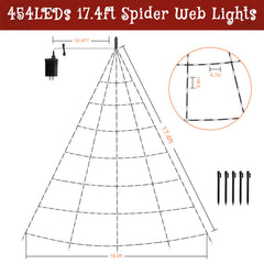 Ollny Halloween Lights spider web on porch decoration