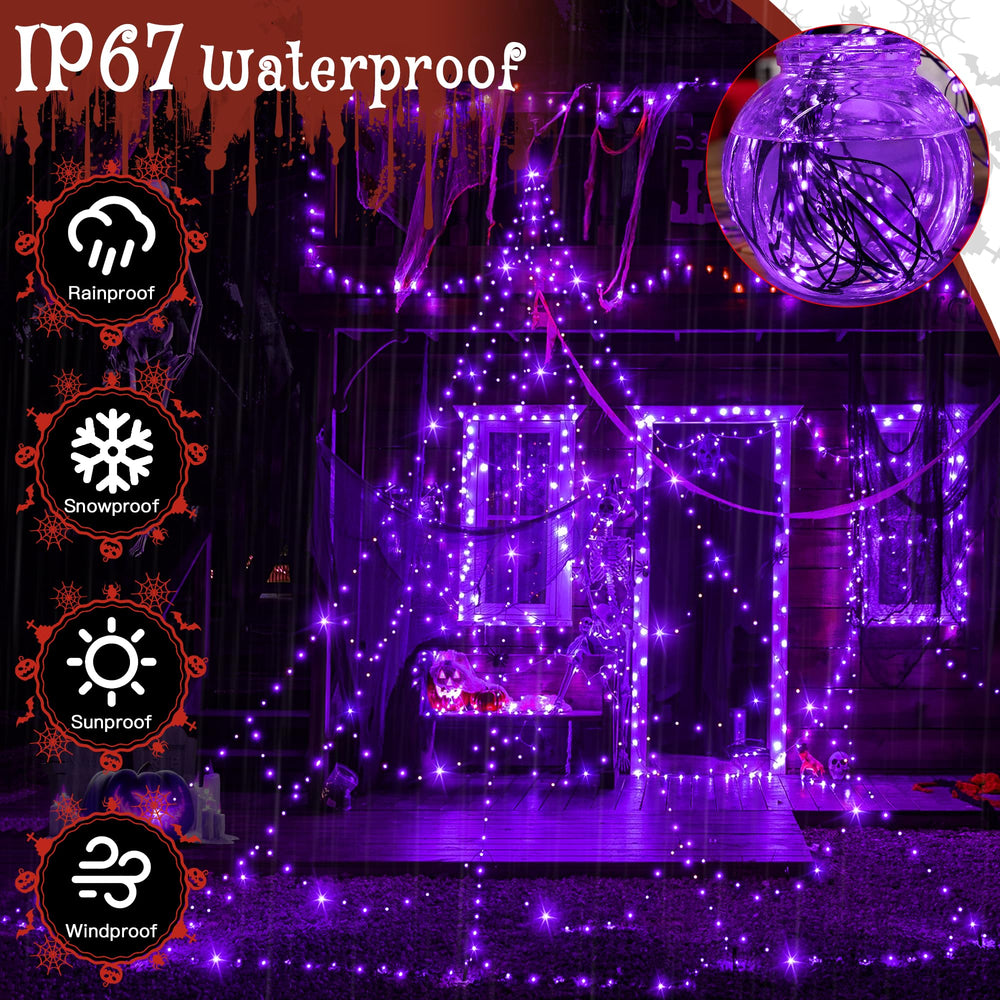 Ollny Halloween Lights with windproof nails and hook
