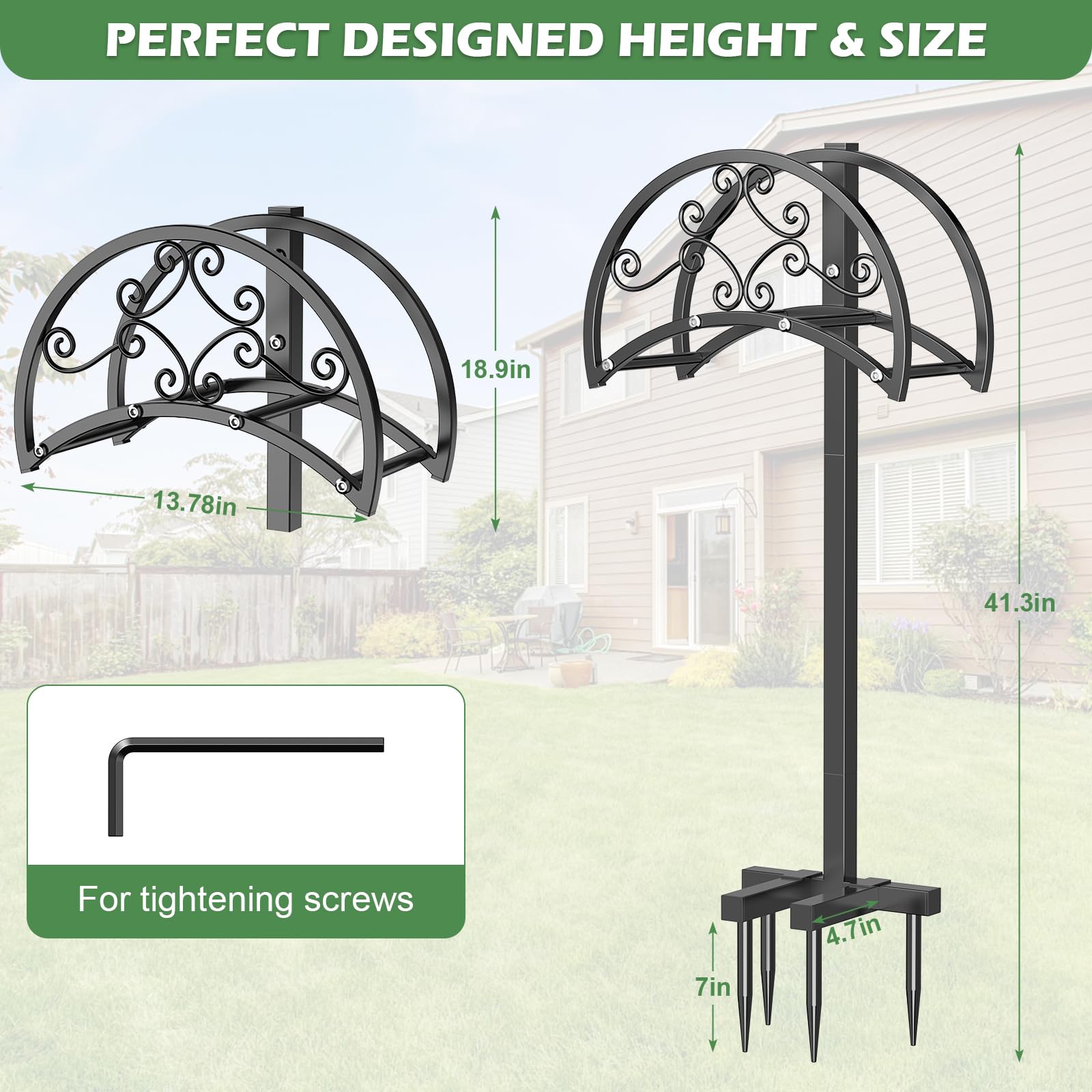 OLV Garden Hose Holder showing its elegant curved design