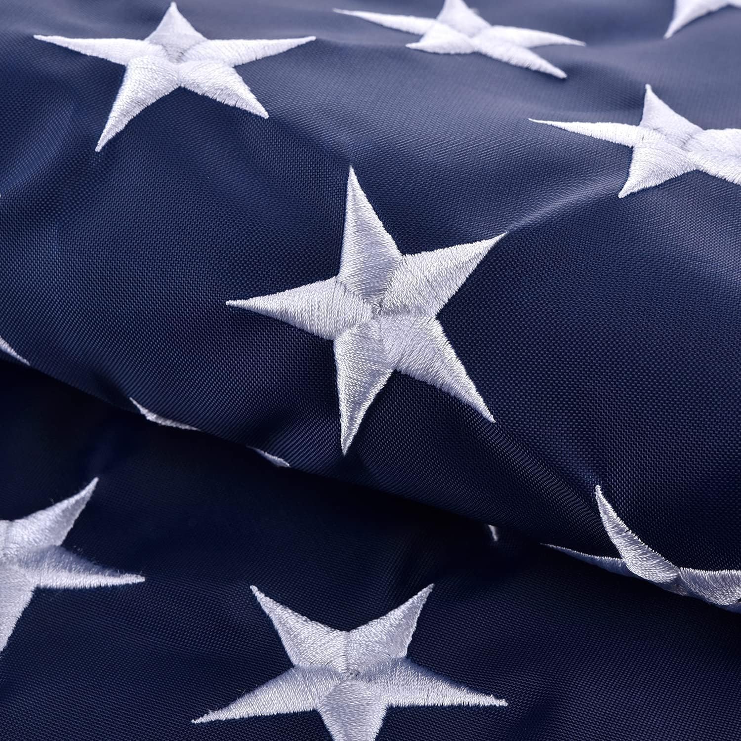 Olycole Large American Flag 12x18 FT close-up of brass grommets