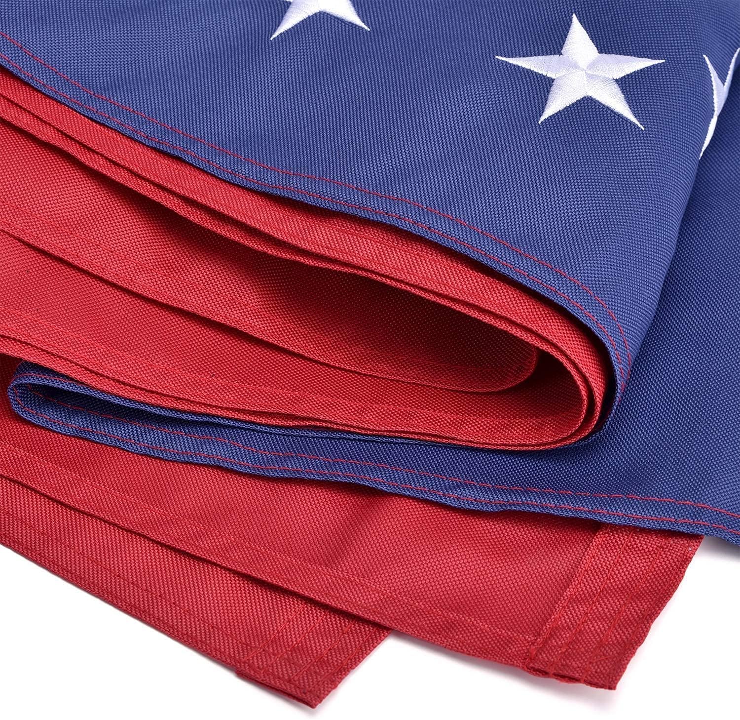 OLYNIK American Flag 8x12 FT showing brass grommets