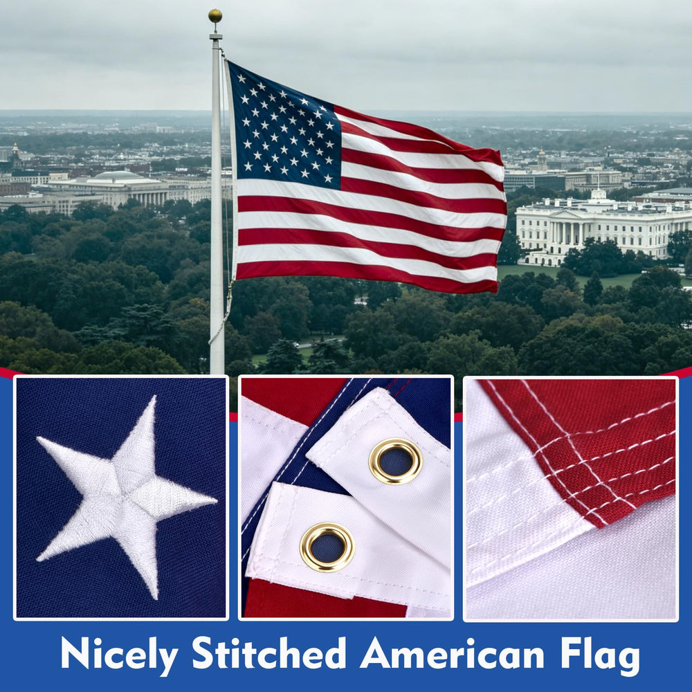 OLYNIK American Flag fluttering in the wind