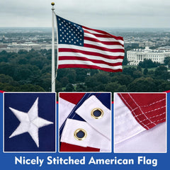 OLYNIK American Flag fluttering in the wind