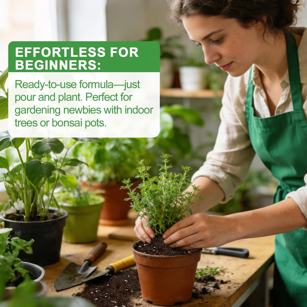 Omitgoter Organic Potting Soil Mix on a gardening table