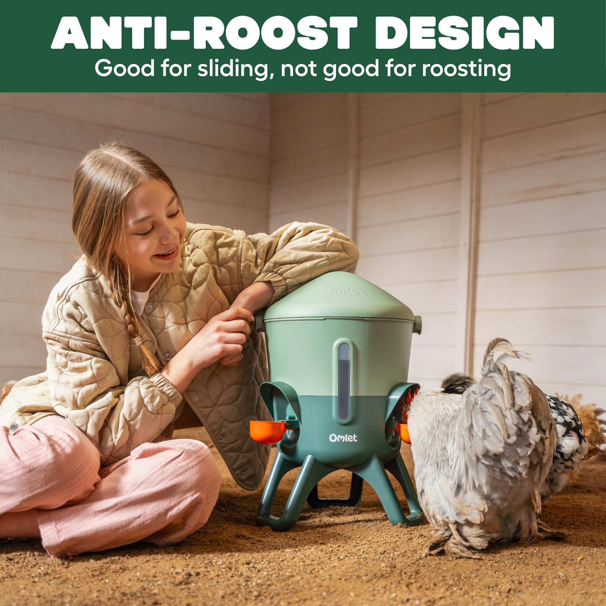 Omlet Chicken Waterer in a backyard coop