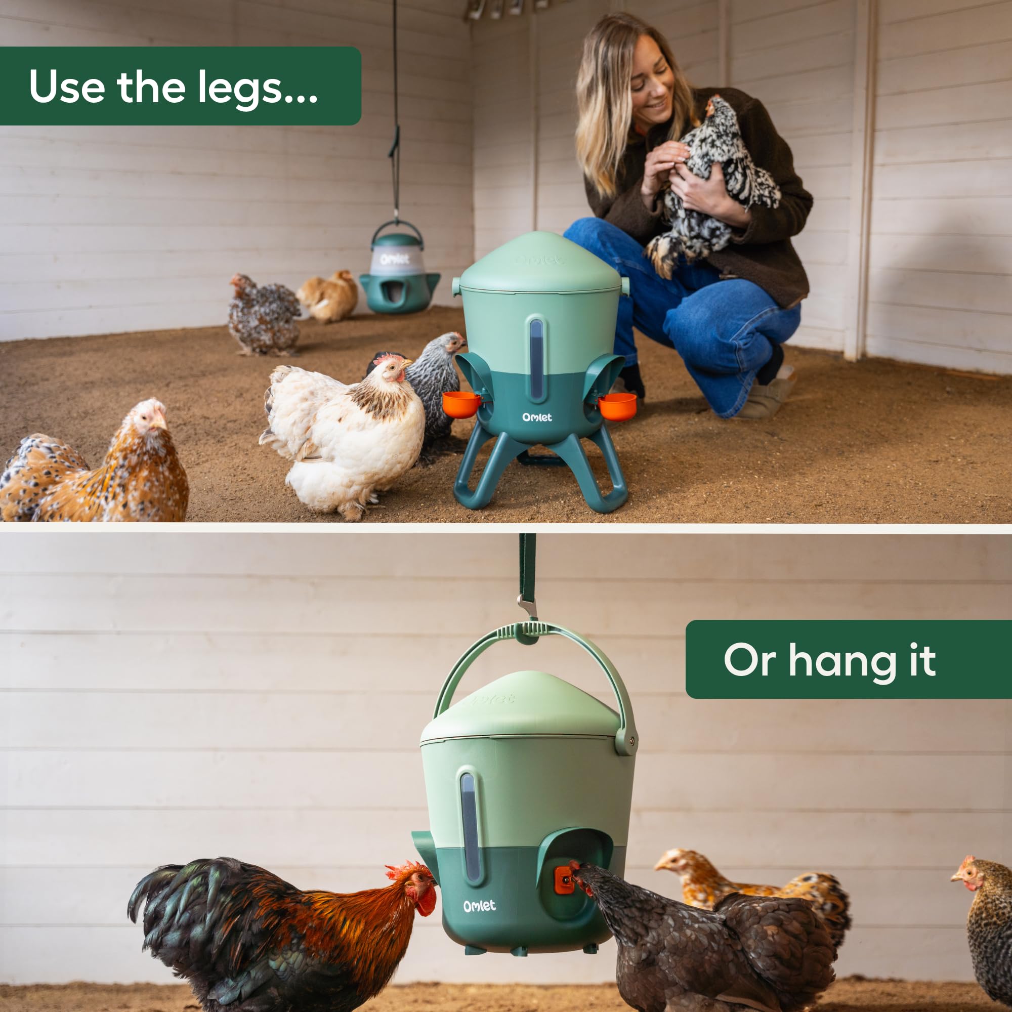 Omlet Chicken Waterer with water inside