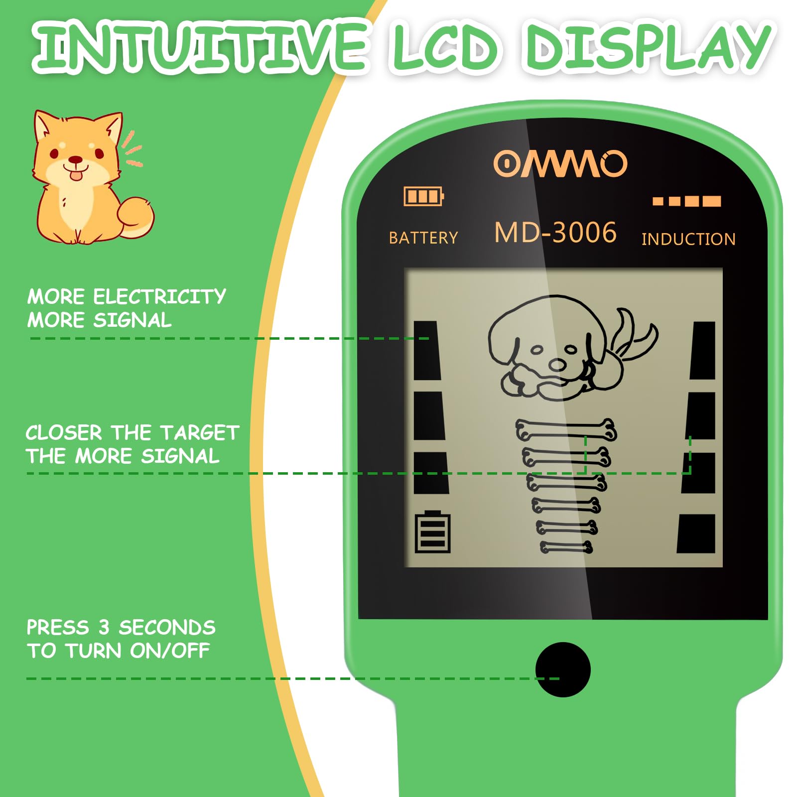 OMMO Kids Metal Detector adjustable stem feature