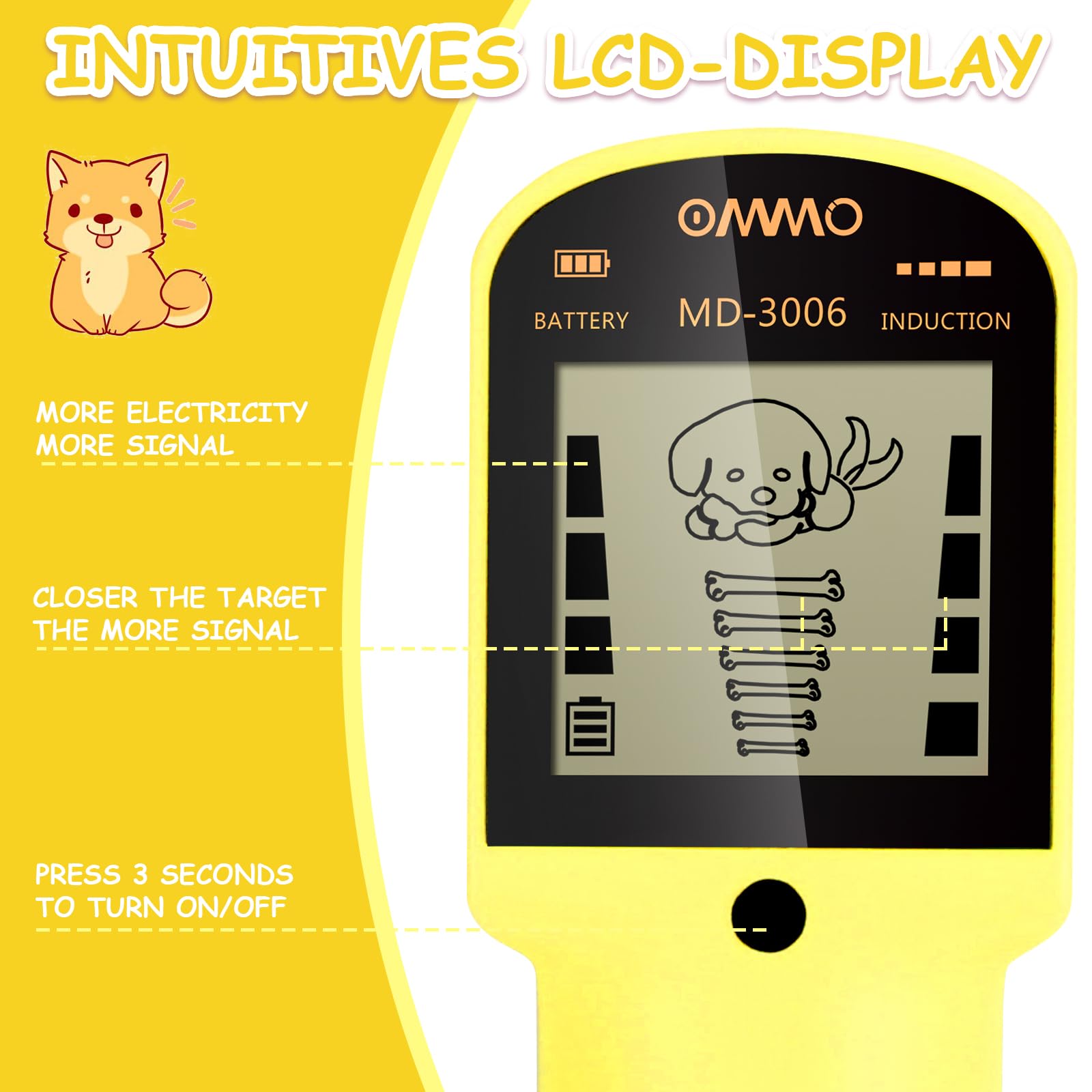 OMMO Kids Metal Detector with included accessories like shovel and rake