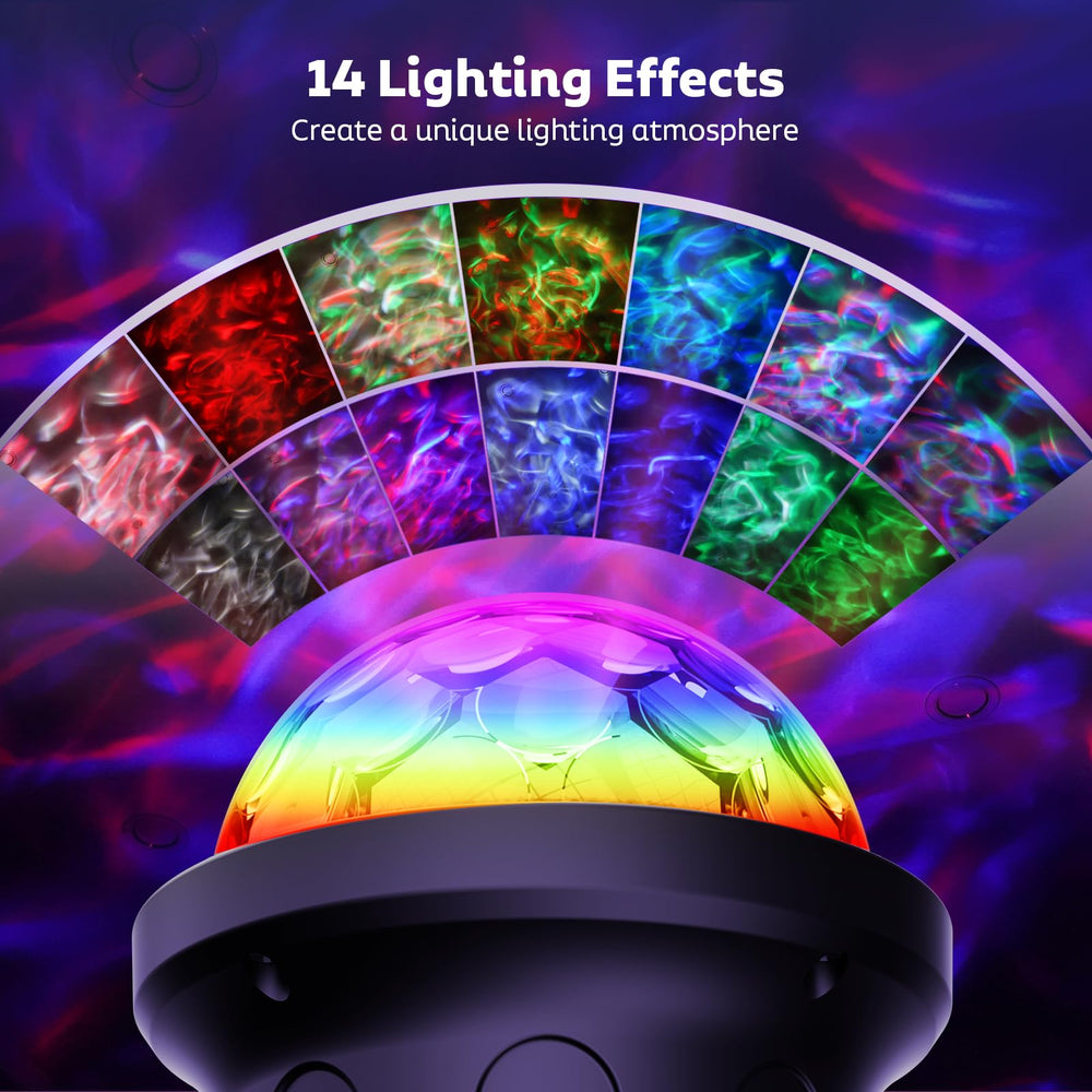 OnBeam bug zapper in garden setting with colourful lights
