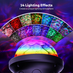 OnBeam bug zapper in garden setting with colourful lights