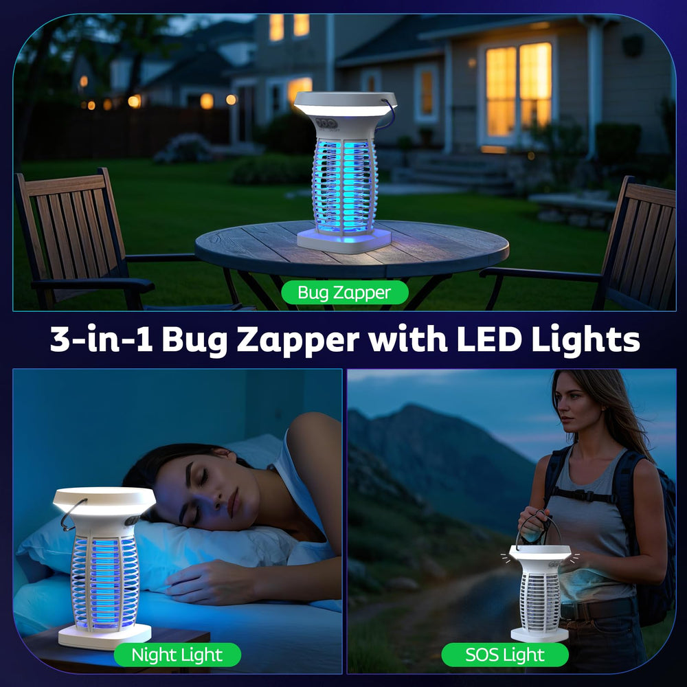 OnBeam bug zapper in use at a backyard gathering