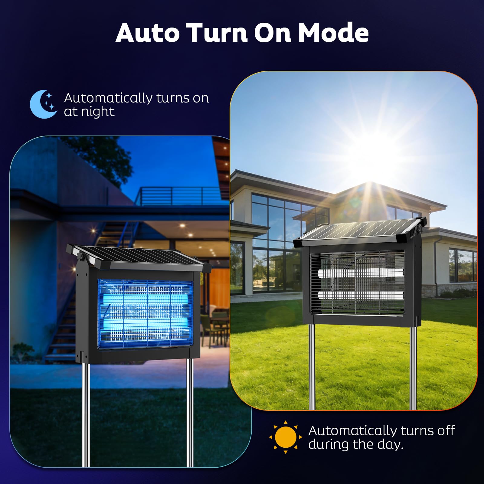 OnBeam bug zapper in use at night with projector lights