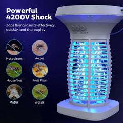 OnBeam bug zapper side view showcasing solar panel