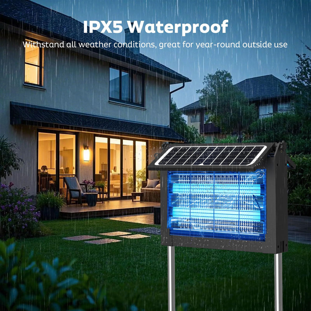 OnBeam Solar Bug Zapper showing waterproof rating