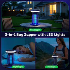 OnBeam Solar Bug Zapper shown in outdoor patio setting