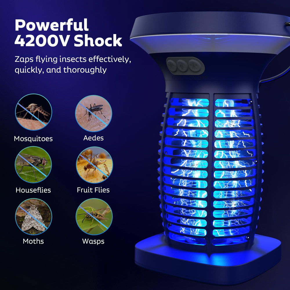 OnBeam Solar Bug Zapper side view with solar panel