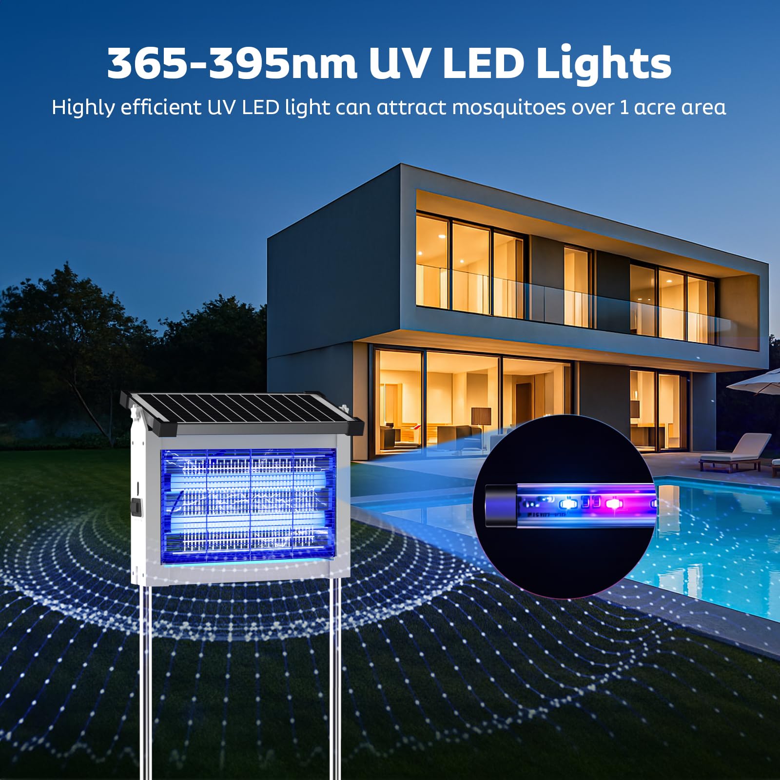 OnBeam Solar Bug Zapper with brush for easy cleaning