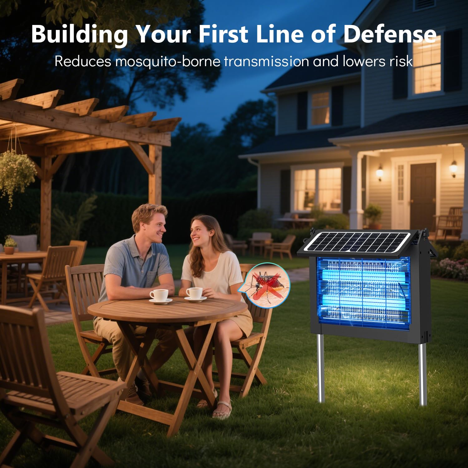 OnBeam Solar Bug Zapper with USB C charging cable