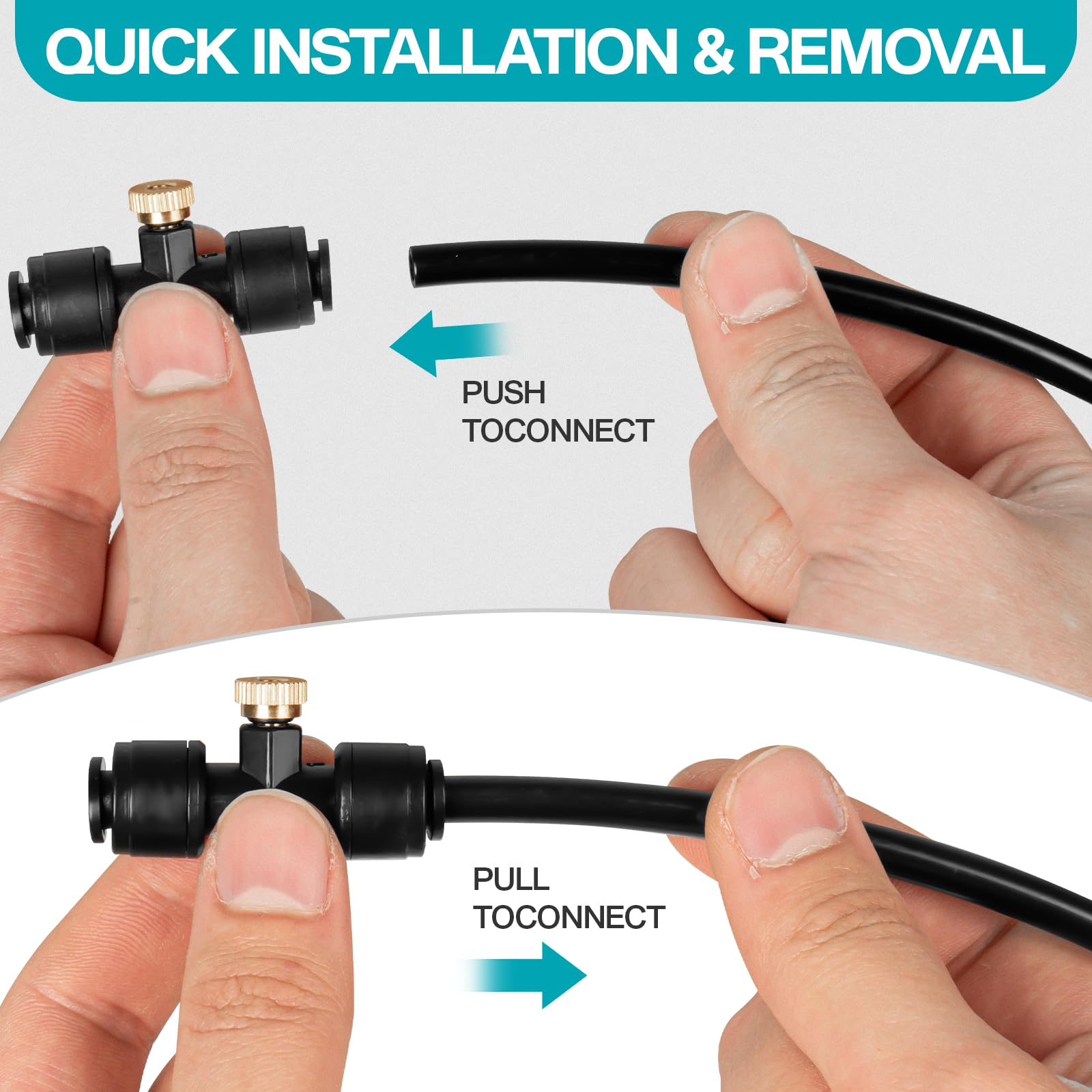 OnBrand misting system setup with zip ties and buckles
