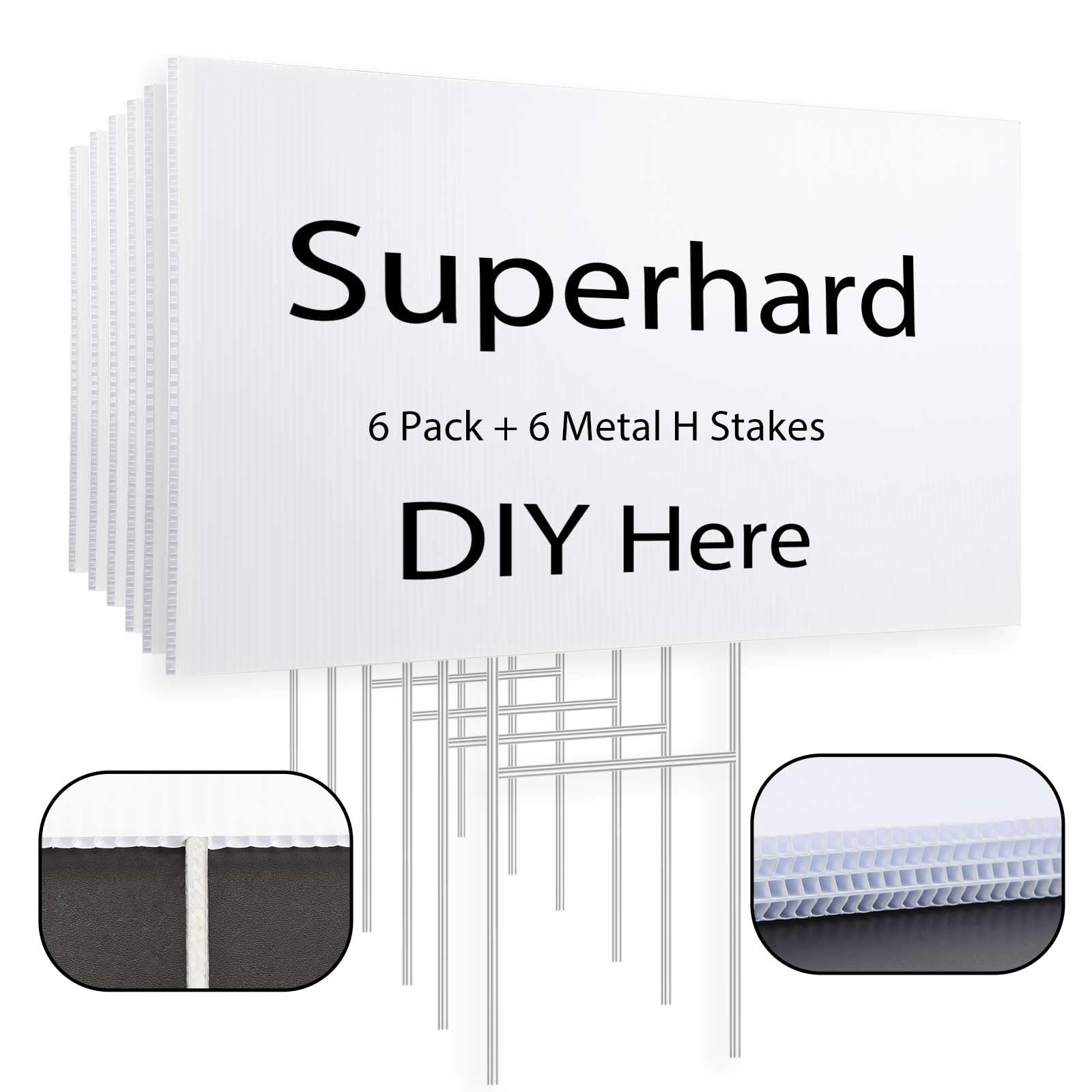 ONEXIZ Blank Yard Sign 17x12 inches white plastic