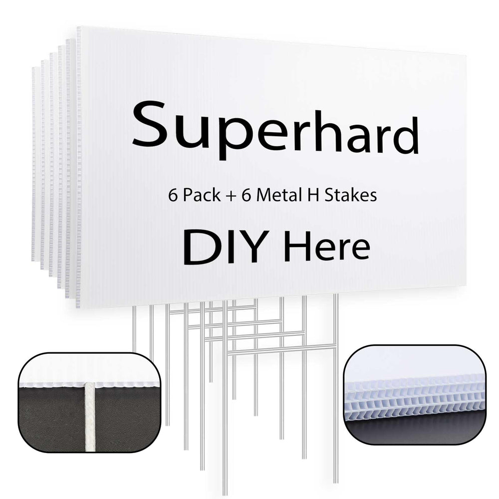ONEXIZ Blank Yard Sign 17x12 inches white plastic