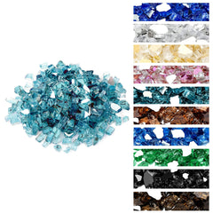 onlyfire 10 lbs Fire Glass Rocks Aqua Blue front view