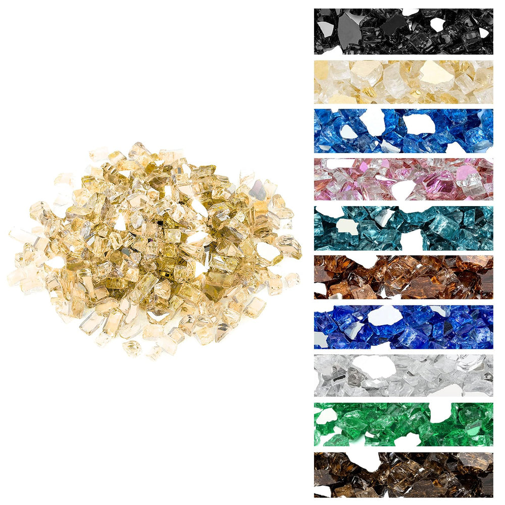 onlyfire 10 lbs fire glass rocks gold colour front view