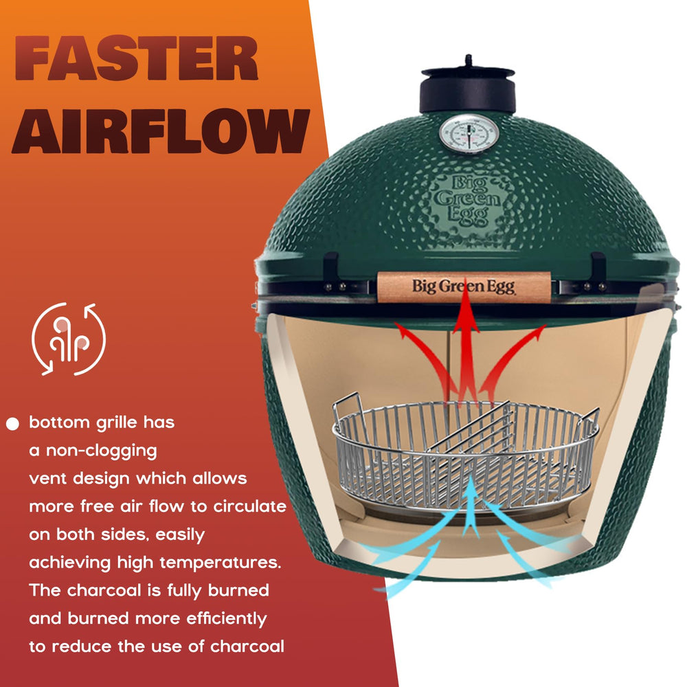 onlyfire Charcoal Ash Basket in use with Big Green Egg