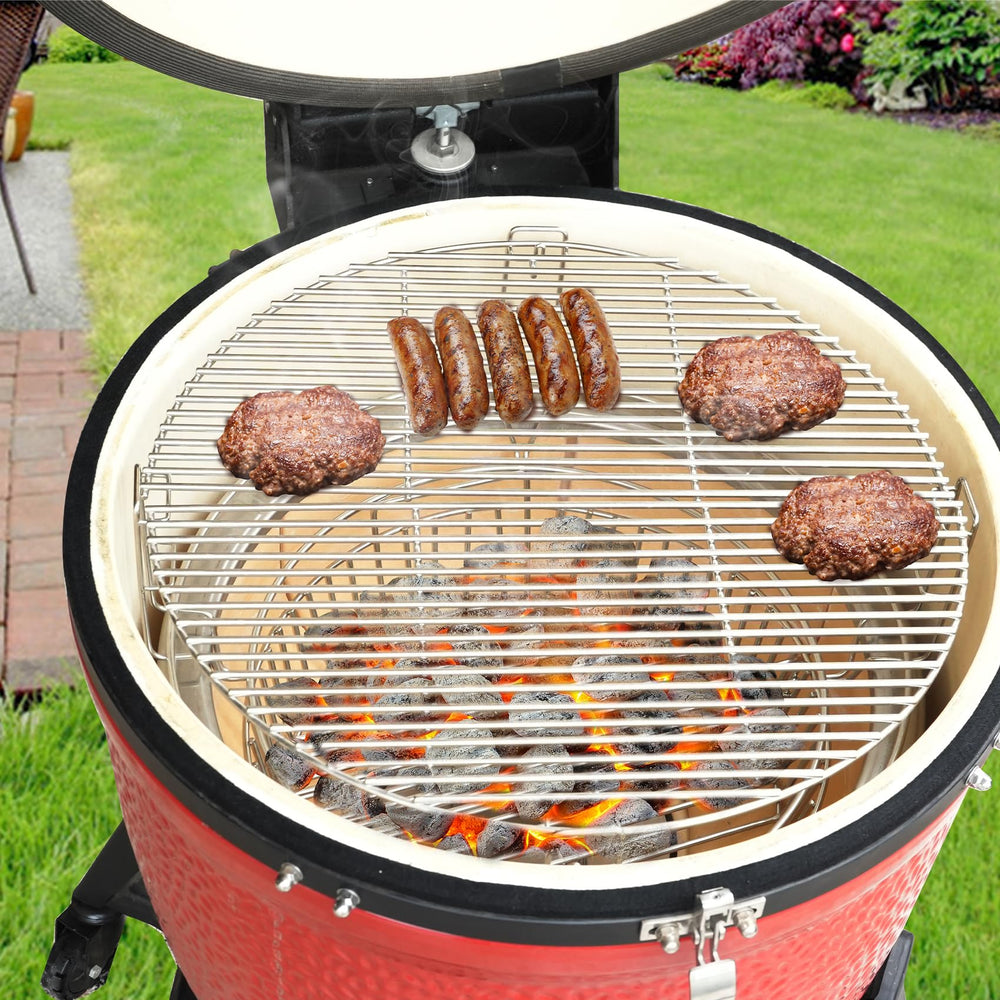 onlyfire Charcoal Ash Basket lifting out of the grill for cleanup
