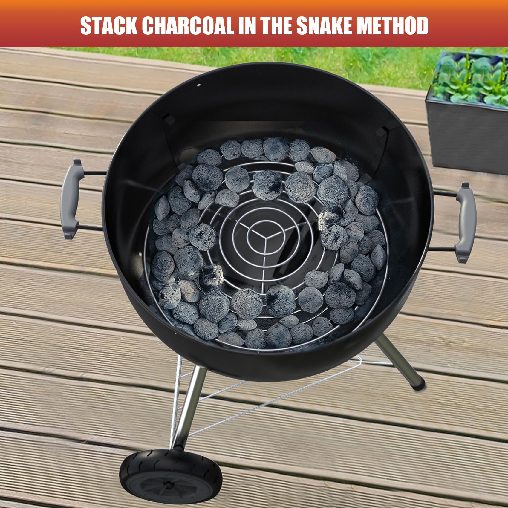 onlyfire charcoal grate in a Weber 22'' kettle grill
