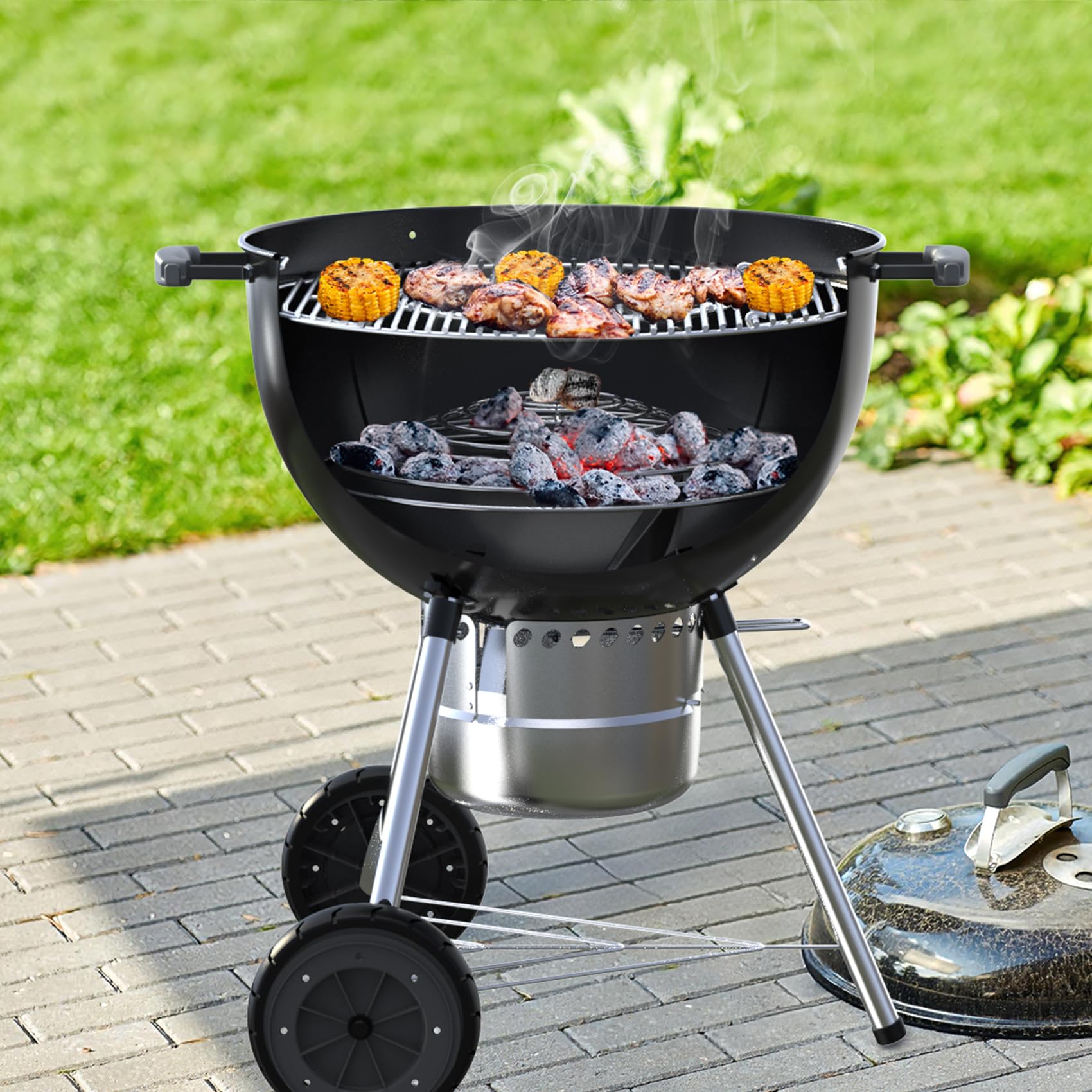 onlyfire charcoal grate showing tilt angle feature