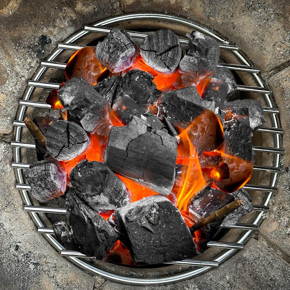 onlyfire charcoal grate with charcoal and ash