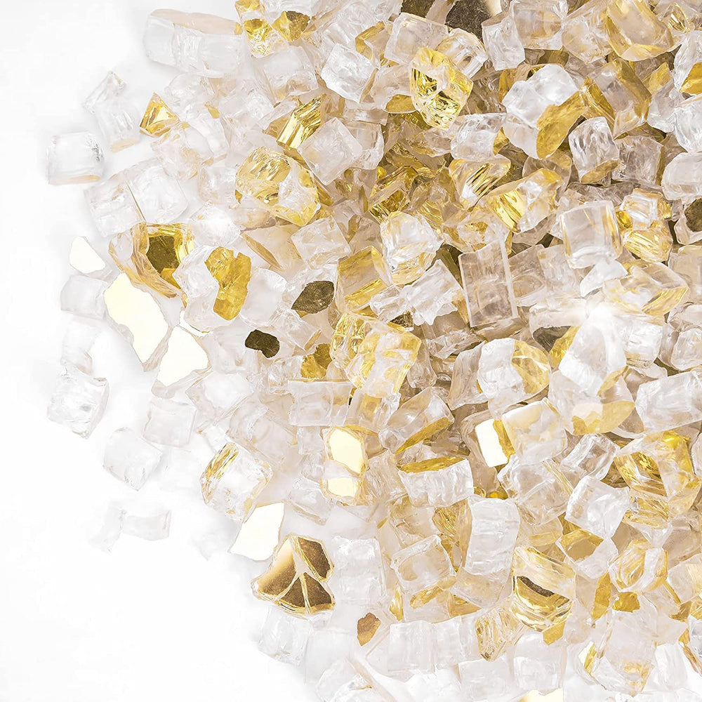 onlyfire Fire Glass Rocks 1/4 inch Gold in a fish tank