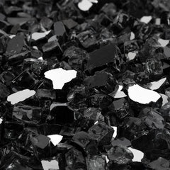 onlyfire Fire Glass Rocks 10 lbs Onyx Black close-up of glass