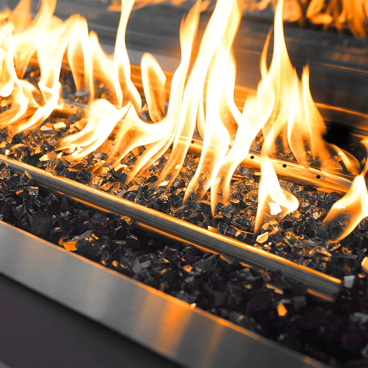 onlyfire Fire Glass Rocks 10 lbs Onyx Black in decorative garden