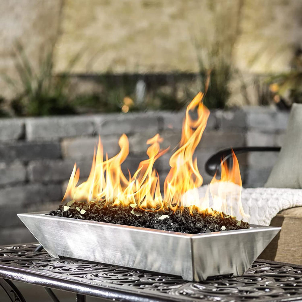 onlyfire Fire Glass Rocks 10 lbs Onyx Black in fire pit