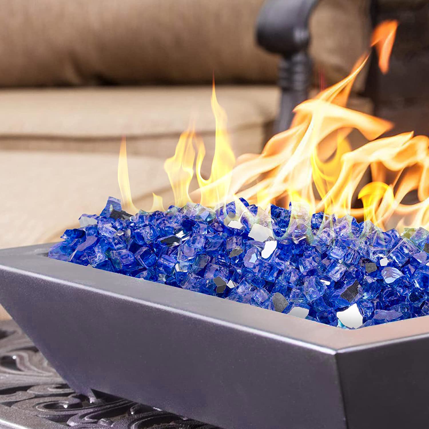 onlyfire fire glass rocks in a fire pit