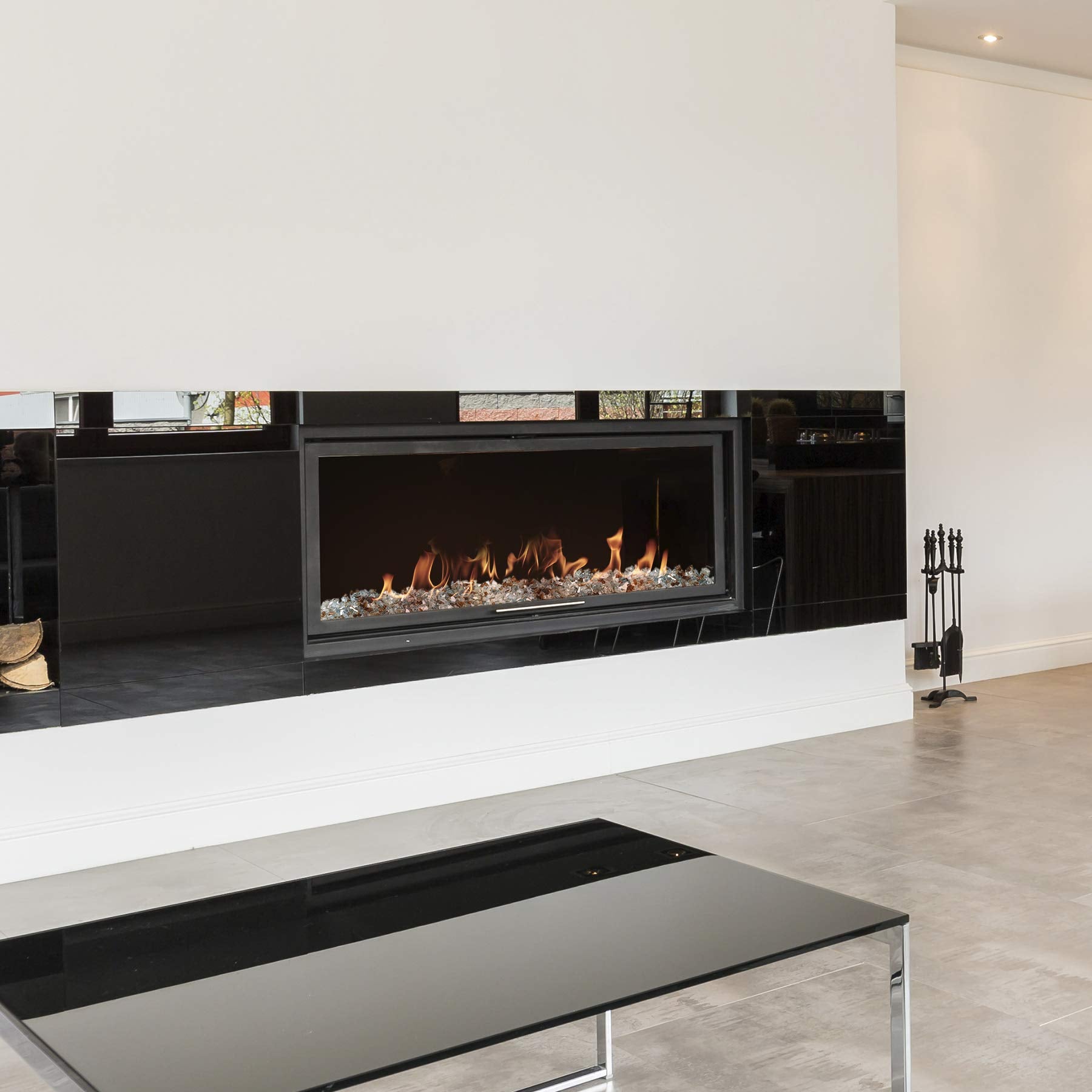 onlyfire fire glass showcasing its vibrant colors