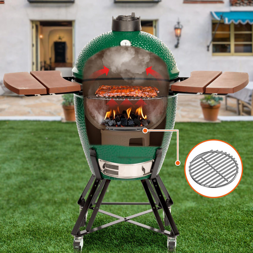 onlyfire Stainless Steel Charcoal Grate showing heat retention