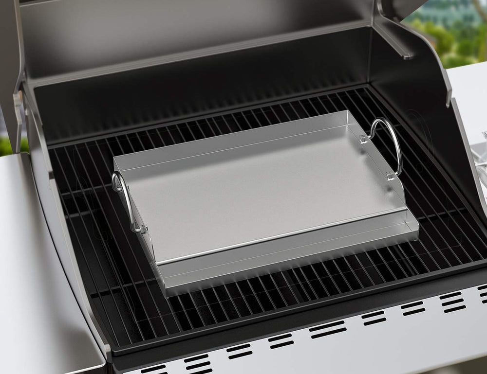 onlyfire Stainless Steel Griddle dimensions displayed