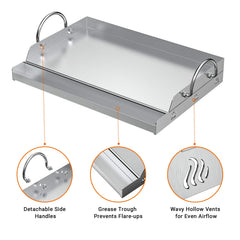 onlyfire Stainless Steel Griddle with grease trough