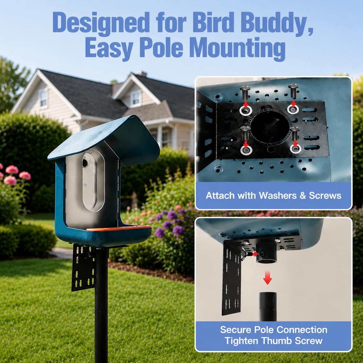 onlyfly Bird Feeder Pole Stand connecting poles and base