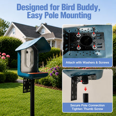 onlyfly Bird Feeder Pole Stand connecting poles and base