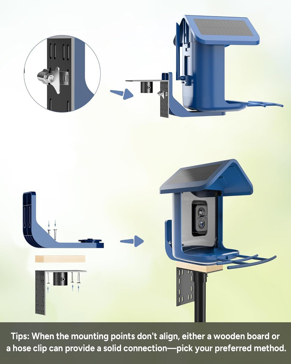 onlyfly Bird Feeder Pole Stand installed in outdoor garden