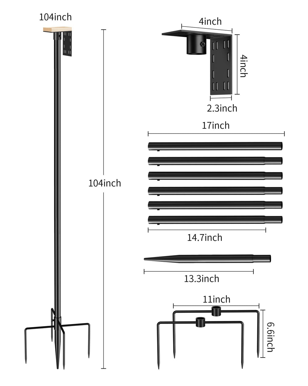 onlyfly Bird Feeder Pole Stand with various hanging items